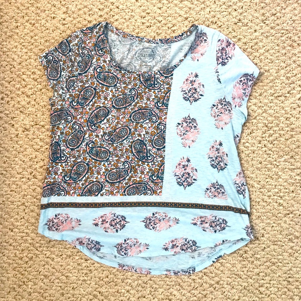 Lucky Brand XXL light blue/multi woman’s top